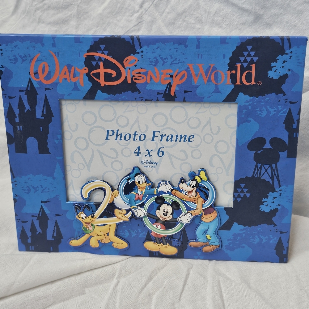 2000 Walt Disney World Vintage Y2K 4x6 Picture Frame‎ Easel Back